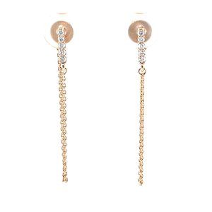 18k Rose Gold Trendy Diamond Earrings